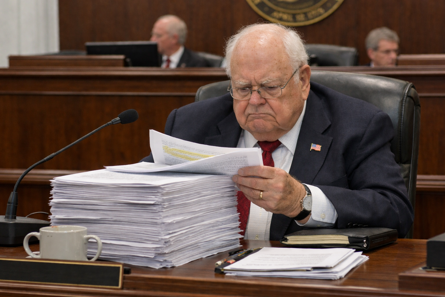 State senator reviewing legislation